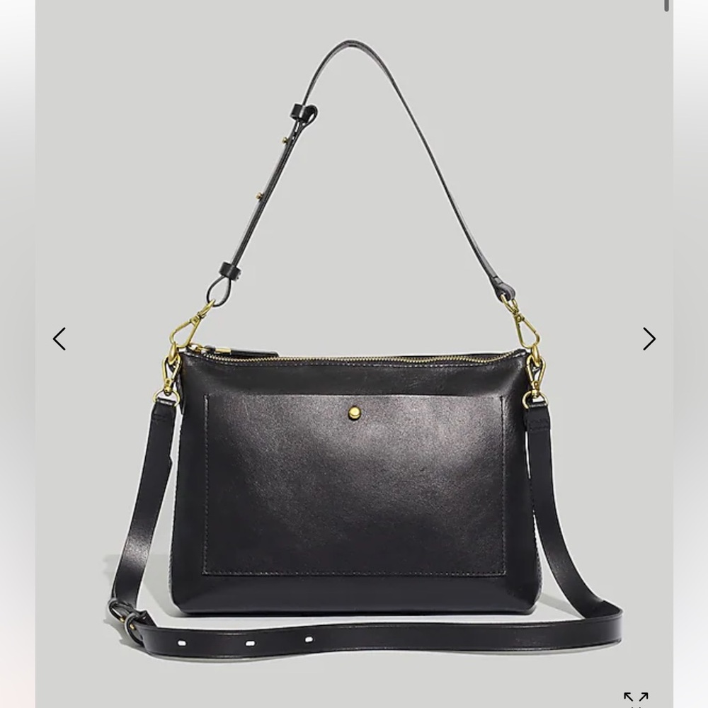 Madewell Black Leather Purse - The Transport Shoulder Crossbody